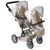 Image de Poussette de poupée Linus Duo Beige avec oursons