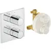 Image de Duravit, Robinetterie de salle de bains, Robinetterie thermostatique, set thermostatique encastré, carré, chrome brillant, TH420000