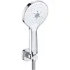 Image de Duravit, Pommeau de douche, Set de support de douche 3jet Click!, blanc chrome brillant, UV0712001005, UV0712001005 (3 Types de jets)