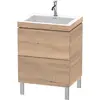 Image de Duravit, Ensemble de meubles de salle de bain, L-Cube c-bonded Ensemble vertical, 2 tiroirs, sans trop-plein, 1 trou pour robinet, 600x698x480mm