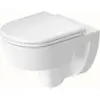 Image de Duravit, Cuvette toilettes + bidet, WC suspendu D-Code, chasse d'eau basse, rimless, 370x540x360mm, 4/2 litres, blanc brillant