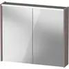 Image de Duravit, Armoire de toilette, Armoire de toilette D-Code, prise type F (EU, DE), 2 portes, champ lumineux LED en haut, 800 (80 x 14.80 x 70 cm)