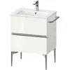 Image de Duravit, Meuble sous-lavabo, Sivida bâti-support pour lavabo, 2 tiroirs, poignée profilée chromée, 610x477x591mm, pou (61 x 47.70 x 59.10 cm)