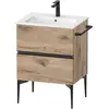 Image de Duravit, Meuble sous-lavabo, Sivida Meuble sous-lavabo, 2 tiroirs, poignée encastrée noir diamant mat, 610x477x591mm, p (61 x 47.70 x 59.10 cm)