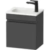 Image de Duravit, Meuble sous-lavabo, Sivida Meuble sous-lavabo, charnières à droite, poignée encastrée noir diamant mat, 400x (40 x 29.50 x 44 cm)