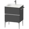 Image de Duravit, Meuble sous-lavabo, Sivida bâti-support pour lavabo, 2 tiroirs, poignée profilée chromée, 610x477x592mm, pou (61 x 47.70 x 59.20 cm)