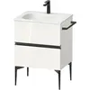 Image de Duravit, Meuble sous-lavabo, Sivida Meuble sous-lavabo, 2 tiroirs, poignée encastrée noir diamant mat, 610x477x592mm, p (61 x 47.70 x 59.20 cm)