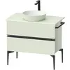 Image de Duravit, Meuble sous-lavabo, Sivida Meuble sous-lavabo sur console, 2 tiroirs, poignée noire diamantée mate, 845x475x54 (84.50 x 47.50 x 54.80 cm)