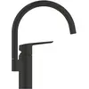 Image de Grohe, Robinetterie de cuisine, Start QuickFix Robinet de cuisine, bec haut, installation facile, pivotant, noir mat