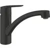 Image de Grohe, Robinetterie de cuisine, Robinet de cuisine Start QuickFix, bec plat, installation facile, pivotant, noir mat