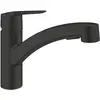 Image de Grohe, Robinetterie de cuisine, Start QuickFix Robinet de cuisine, dehorsb. Douchette double, installation simple, pivotant, noir