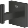 Image de Grohe, Porte-serviettes + crochets pour serviettes, Start Cube QuickFix crochet pour peignoir, à coller ou à percer, noir mat