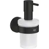Image de Grohe, Distributeur de savon + porte-savon, Start QuickFix Distributeur de savon avec support, à coller ou à percer, noir mat
