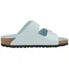 Image de Birkenstock, Femmes, Sandales, Arizona Big Buckle Naturleder Lack schmal, Bleu, (37)