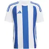Image de Adidas, Garçons, T-shirt de sport, T-shirt rayé pour enfant (152), Bleu, Blanc, Noir, 152