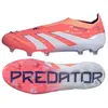 Image de Adidas, Hommes, Chaussures de football, Predator Elite Sans Lacets (41 1/3), Orange, Bleu, Blanc