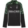 Image de Puma, Garçons, T-shirt de sport, Haut d'entraînement BMG 1/4 Zip Top Final Jr avec logo du sponsor (176), Vert, Noir, 176