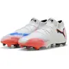 Image de Puma, Unisexe, Chaussures de football, Future 8 Ultimate Fg (40), Blanc, Orange, Noir, Rouge