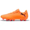 Image de Puma, Unisexe, Chaussures de football, Future 8 Play Fg/Ag (45), Orange, Noir