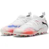 Image de Puma, Unisexe, Chaussures de football, Future 8 Match mg Jr (34), Rouge, Blanc, Noir
