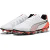Image de Puma, Unisexe, Chaussures de football, King Match Fg/Ag (42.5), Blanc, Rouge, Argent