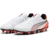 Image de Puma, Unisexe, Chaussures de football, King Match Fg/Ag Jr (35), Rouge, Blanc