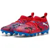 Image de Puma, Garçons, Chaussures de football, Future 8 Match Playmakers Fg/Ag Jr (38), Rouge, Bleu, Pink, Noir