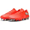 Image de Puma, Unisexe, Chaussures de football, Future 9 Match Fusion Fg/Ag (44), Argent, Noir, Blanc, Rouge