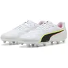 Image de Puma, Garçons, Chaussures de football, KING 20 PLAY FG/AG Jr (38), Blanc, Rouge