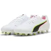 Image de Puma, Garçons, Chaussures de football, KING 20 MATCH FG/AG Jr (34), Blanc, Rouge, Jaune