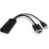 Image de Icy Box USB 2.0 & VGA zu (HDMI, 22 cm), Adaptateur données + vidéo, Noir