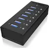 Image de Icy Box Hub avec fonction de charge & boîtier en aluminium IB-AC618 (USB-B, 7 ports), Station d’accueil + hub USB, Noir