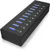 Image de Icy Box Hub USB haute vitesse et connexion Plug Play ,IB-AC6110 (USB-B, 10 ports), Station d’accueil + hub USB, Noir