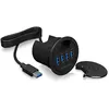 Image de ICY BOX IB-Hub1403 Concentrateur USB de Bureau (60 mm) pour Installation, 4X Ports USB 3.0, Presse-étoupe, Alimentation Disponibl