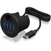 Image de Icy Box Ib-Hub1403 (USB-A, 4 ports), Station d'accueil + hub USB, Noir