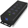 Image de Icy Box Splitter 7x Port USB 3.0 HUB und 3 Ladeanschlüsse (USB-B, 10 ports), Station d’accueil + hub USB, Noir