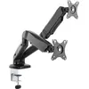 Image de ICY BOX IB-MS304-T, Monitorständer mit Tischhalterung für 2 Monitore bis zu 27'' (68 cm) x2 Support de table pour écran 68,6 cm (27) noir inclinable, mobile,