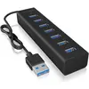 Image de Icy Box IB-HUB1700-U3 (USB-A, 7 ports), Station d’accueil + hub USB, Noir