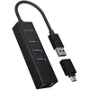 Image de Icy Box Hub USB SB 3.0 Hub & adaptateur LAN,IB-HUB1419-LAN (4 ports), Station d’accueil + hub USB, Noir