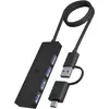 Image de Icy Box Station d'accueil compacte multiport, hub USB haute vitesse, IB-HUB1424-C3 (USB-A, USB-C, 4 ports), Station d'accueil + hub USB, Noir