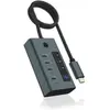 Image de Icy Box IB-HUB1454-C31 (USB-C, 4 ports), Station d’accueil + hub USB, Gris, Bleu