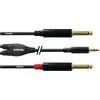 Image de Cordial 3.5mm Klinke   2x 6.3 mm Klinke (1.50 m, Câble AUX, Câble jack 6,3 mm), Câble audio