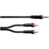 Image de Cordial 14854 Adaptateur audio en Y jack / RCA (1x jack 3.5 mm - 2x RCA) (1 m), Câble audio
