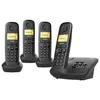 Image de Gigaset A270A Quattro - Téléphone sans fil - système de répondeur avec ID d'appelant - DECT\GAP - noir + 3 combinés supplémentaires