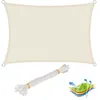 Image de Voile d’ombrage rectangulaire WOLTU en polyester. protection contre le soleil avec protection UV pour jardin ou camping.3x5 m. Crème