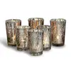 Image de Lot de 6 photophores Latona, argenté vieilli (10cm)