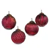 Image de Lot de 4 boules de Noël Ringas, rouge vieilli (10cm)