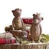 Image de Lot de 2 oursons décoratifs Bonnal, marron vieilli (7 x 8 x 13cm)