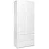 Image de Armoire chambre adulte IMAGE 7 - Décor blanc - 2 portes + 2 tiroirs - L80 x H191 x P40 cm