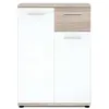 Image de JACKY Meuble de rangement - Blanc mat et décor chene - Classique - L 60 cm